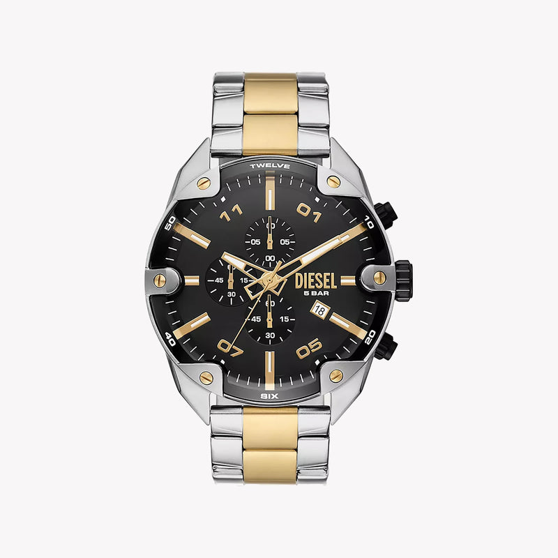 Diesel Men's Silver Stainless Steel Watch, Black Dial | Dz4627 by i-watch