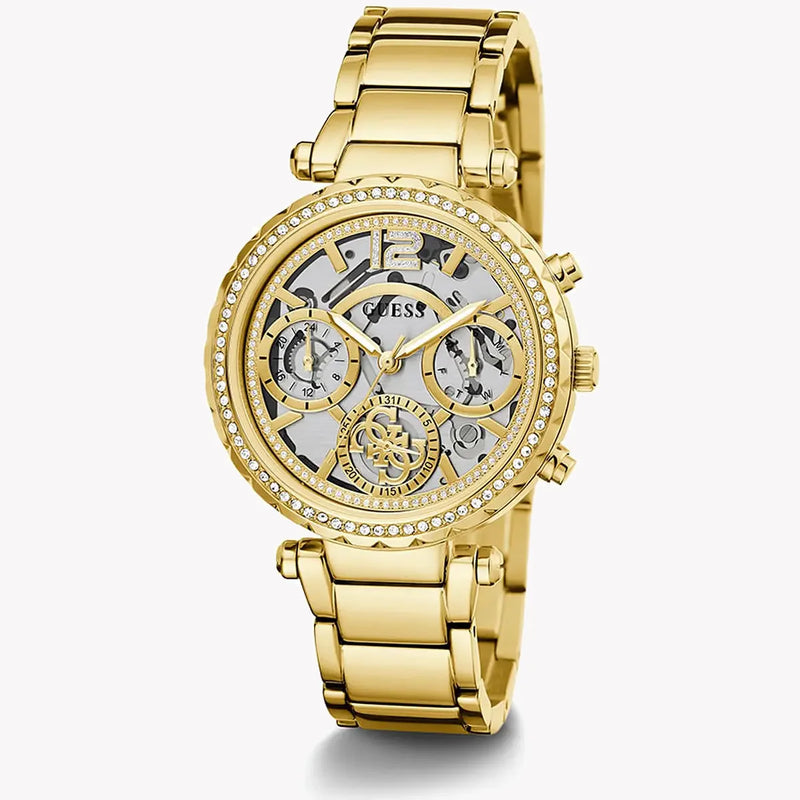 Guess Women's Gold Stainless Steel Watch, Clear Dial | Gw0403l2 by i-watch