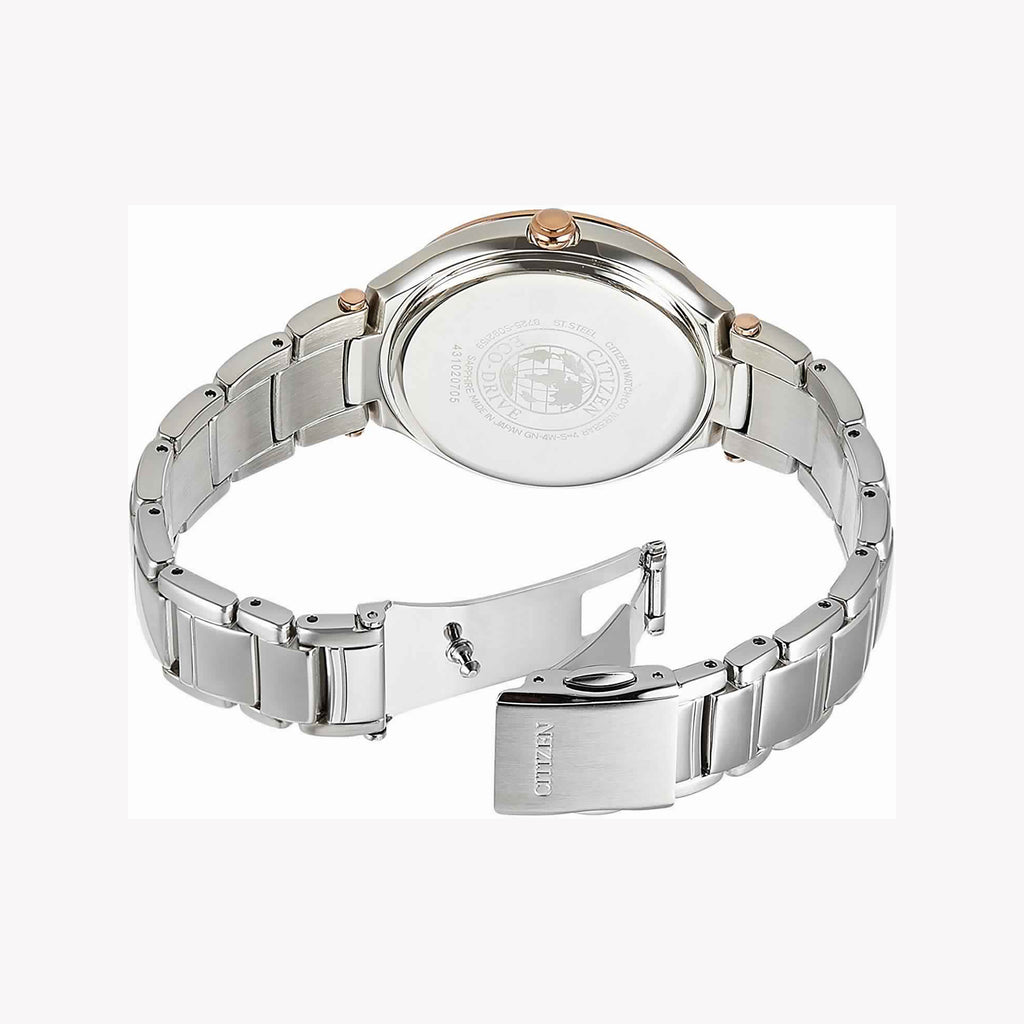 CITIZEN FD4007-51W - ELEGANT LUXE ECO-DRIVE WOMEN'S TIMEPIECE WITH BROWN DIAL & SILVER STAINLESS STEEL-i-Watch-3