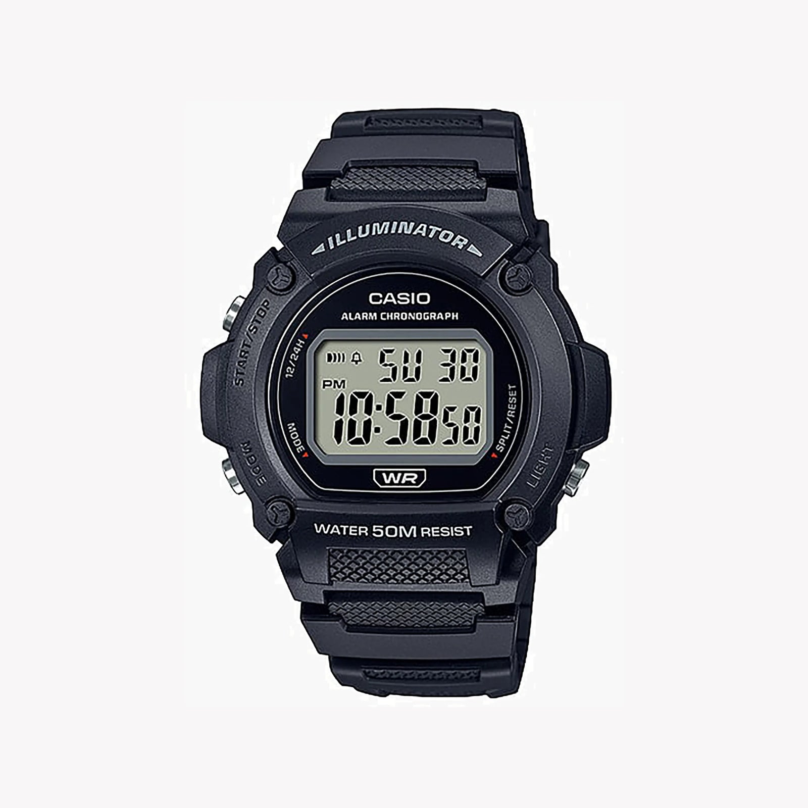 Casio Men's Black Resin Watch, Digital Display | W-219h-1av by i-watch