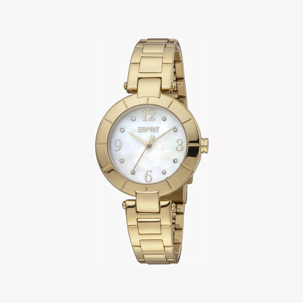 Esprit Women's Gold Stainless Steel Watch, White Dial | Es1l060m0125 by i-watch