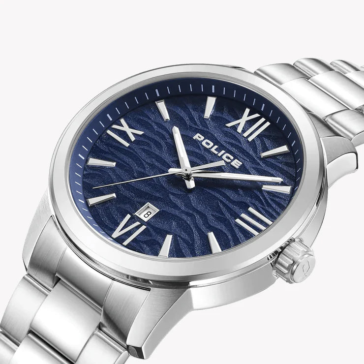 Police Men's Silver Watch, Blue Dial | Pewjh0004903 by i-watch