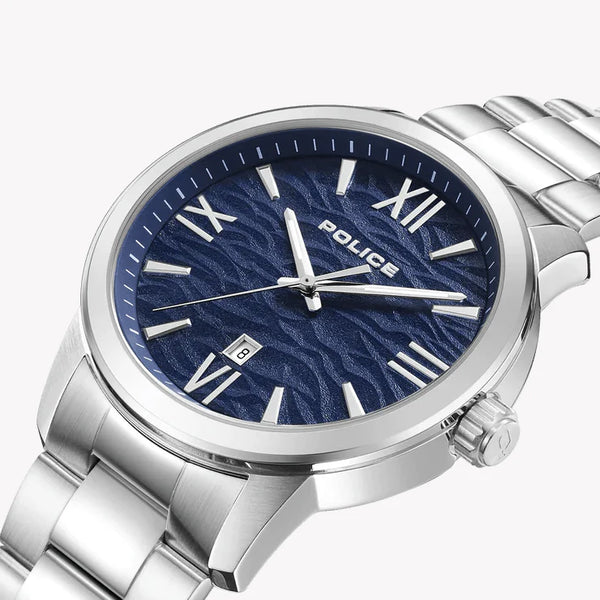 Police Men's Silver Watch, Blue Dial | Pewjh0004903 by i-watch