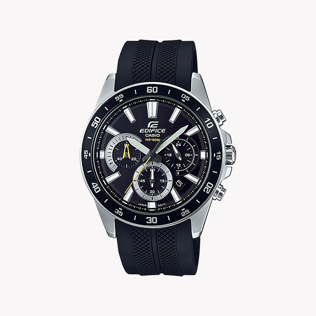 CASIO EDIFICE EFV-570P-1AVUDF - SPORTY ELEGANCE MEN'S WATCH WITH BLACK DIAL AND RESIN BAND