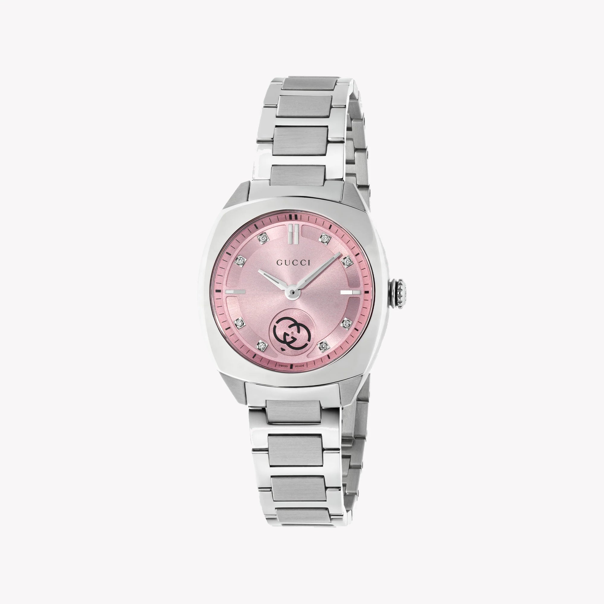 Gucci Women's Silver & Pink Stainless Steel Watch | Ya142511 – i-watch