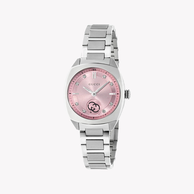 Gucci Women's Silver & Pink Stainless Steel Watch | Ya142511 by i-watch