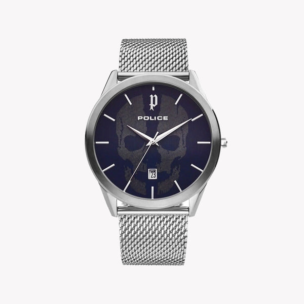 Police Men's Silver Watch, Blue Dial | P15305js03mma by i-watch