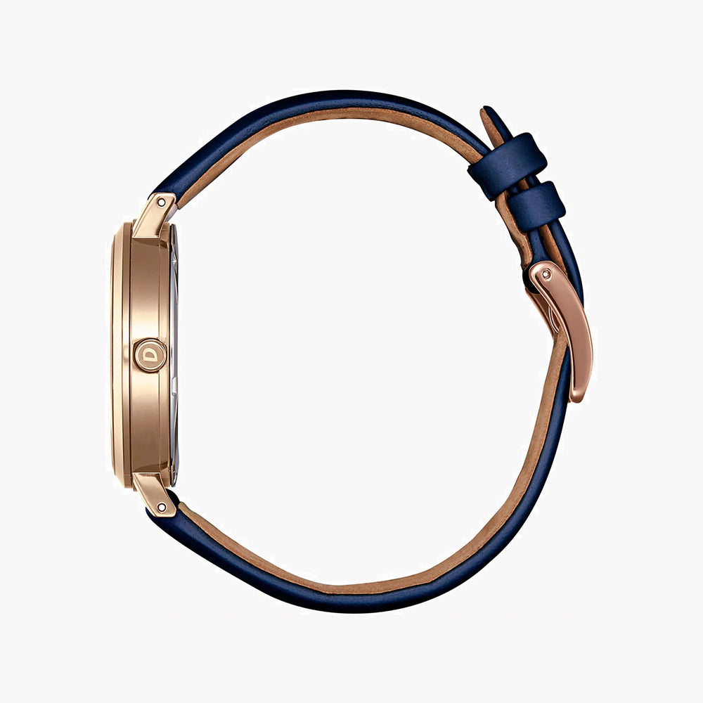 Citizen Em0763-07a - Elegantly Eco-Friendly Women's Timepiece With Blue Calf Leather Band by i-watch