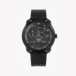 POLICE PL-15714JSB_02A ELITE TIMEPIECE - BOLD BLACK STAINLESS STEEL MEN’S WATCH with leather strap