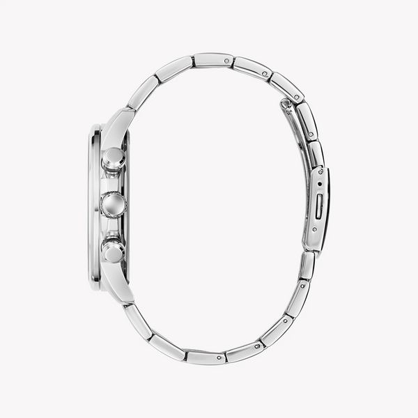 Guess Men's Silver Stainless Steel Watch, Black Dial | Gw0900g1 by i-watch