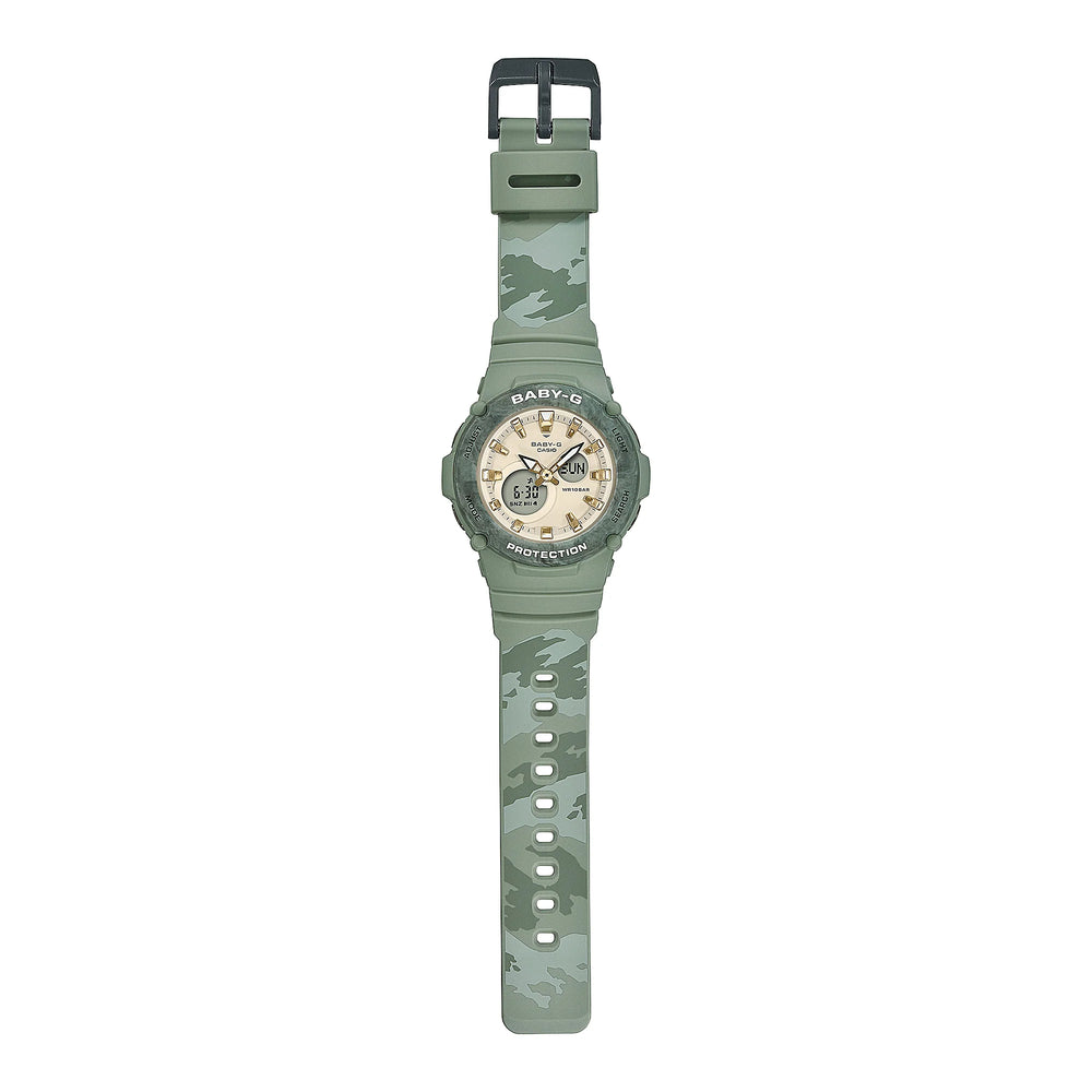 Casio Baby-G Bga-275m-3adr Adventure Chic - Stylish Green Resin & Beige Dial Women's Watch by i-watch