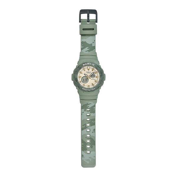 Casio Baby-G Bga-275m-3adr Adventure Chic - Stylish Green Resin & Beige Dial Women's Watch by i-watch