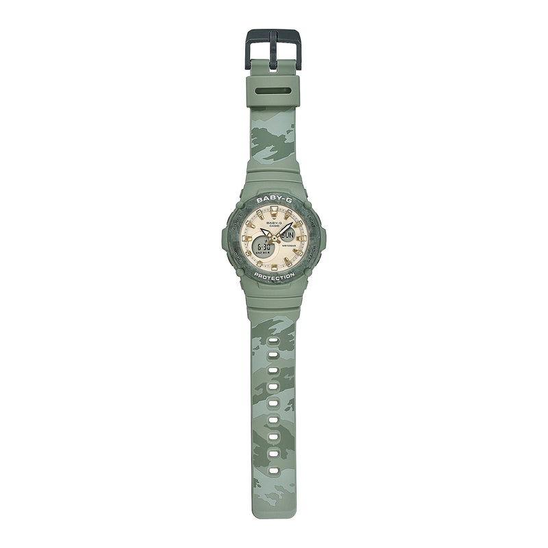 Casio Baby-G Bga-275m-3adr Adventure Chic - Stylish Green Resin & Beige Dial Women's Watch by i-watch