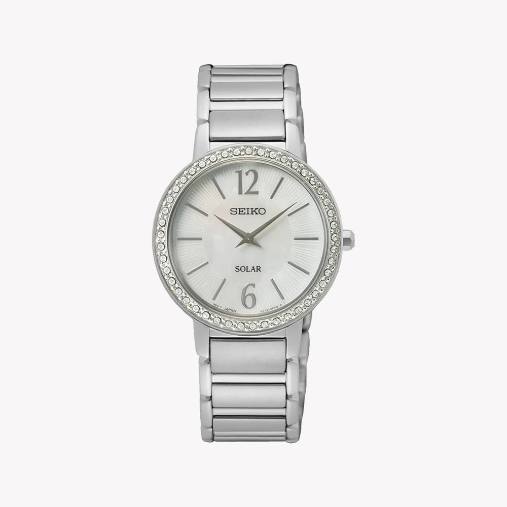 Seiko Women's Silver Stainless Steel Watch, White Dial | Sup467p1 by i-watch