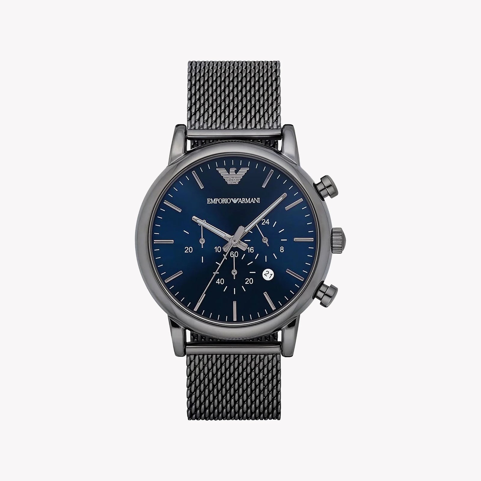 Emporio Armani Men's Grey Stainless Steel Watch, Blue Dial | Ar1979 by i-watch