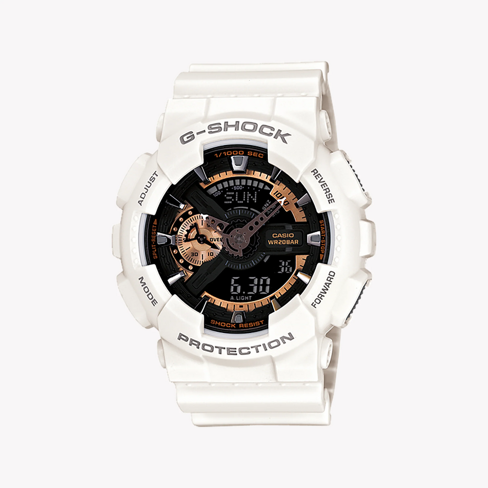 Casio G-Shock Ga-110rg-7adr - Bold Resilience In White & Rose Gold Men's Watch by i-watch