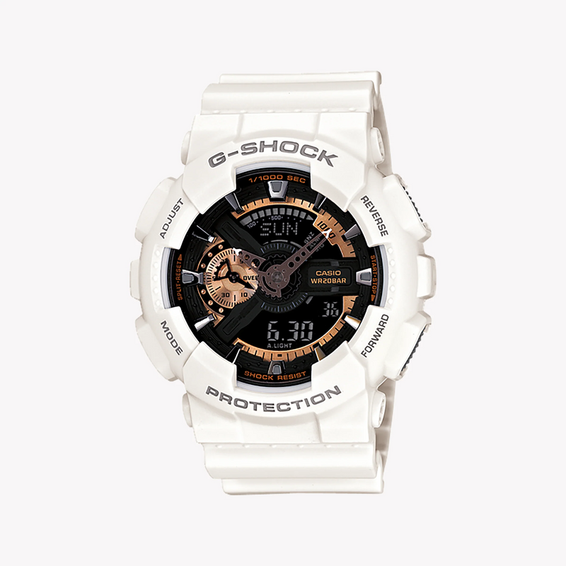 Casio G-Shock Ga-110rg-7adr - Bold Resilience In White & Rose Gold Men's Watch by i-watch