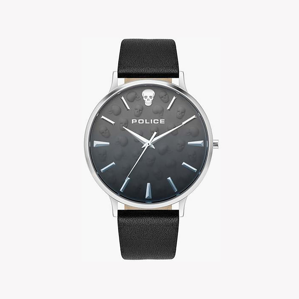 POLICE PL.16023JS_02 - TIMELESS ELEGANCE FOR THE MODERN GENTLEMAN - STYLISH BLACK DIAL & LEATHER STRAP