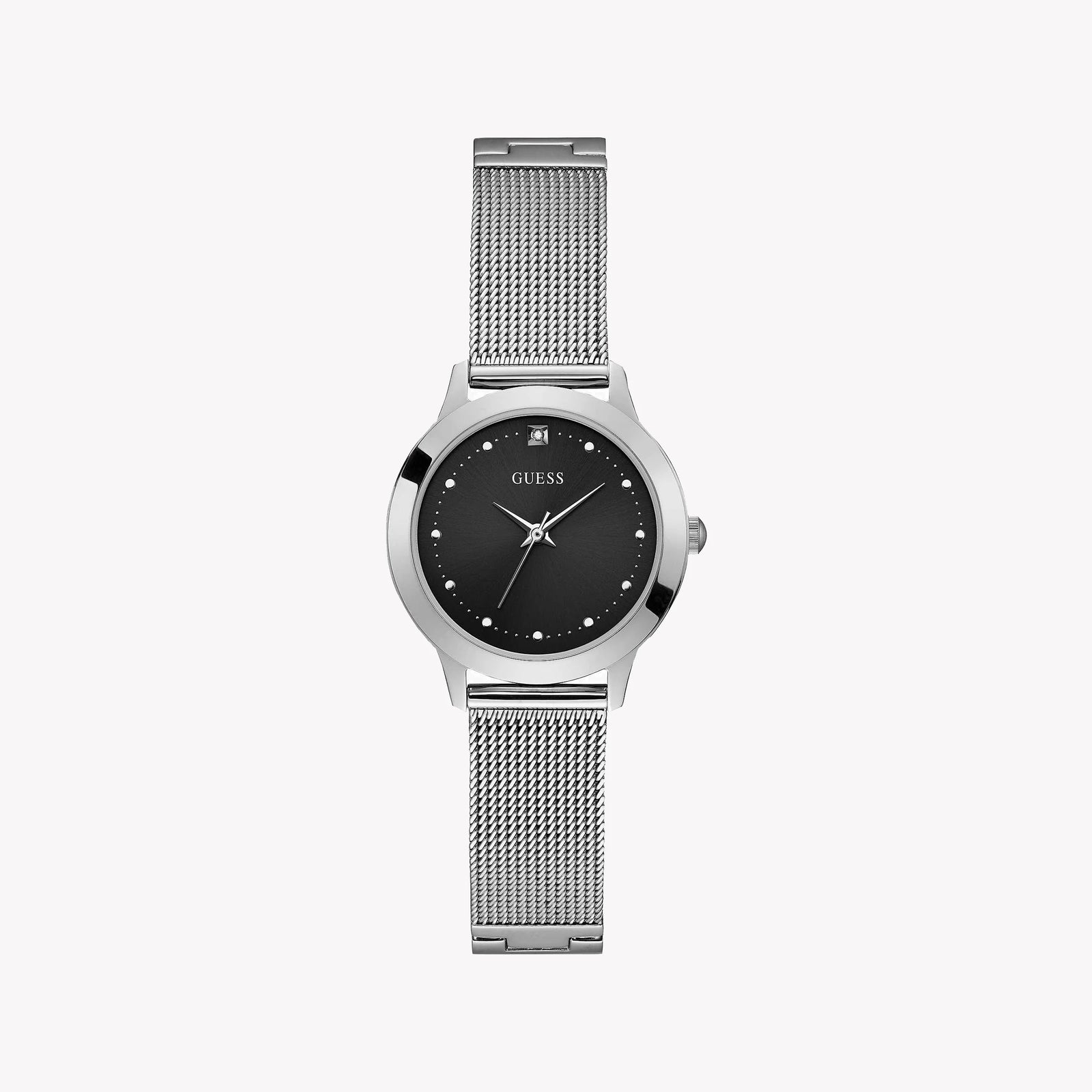 Guess Women's Silver Stainless Steel, Black Dial | W1197l1 by i-watch