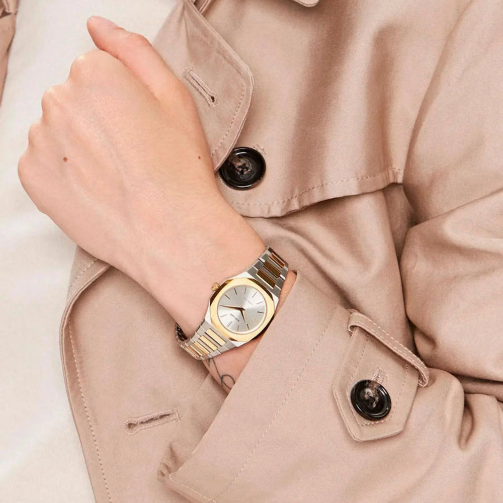 D1 MILANO Women's Gold & Silver Watch, Silver Dial | D1-UTBL34 by i-watch