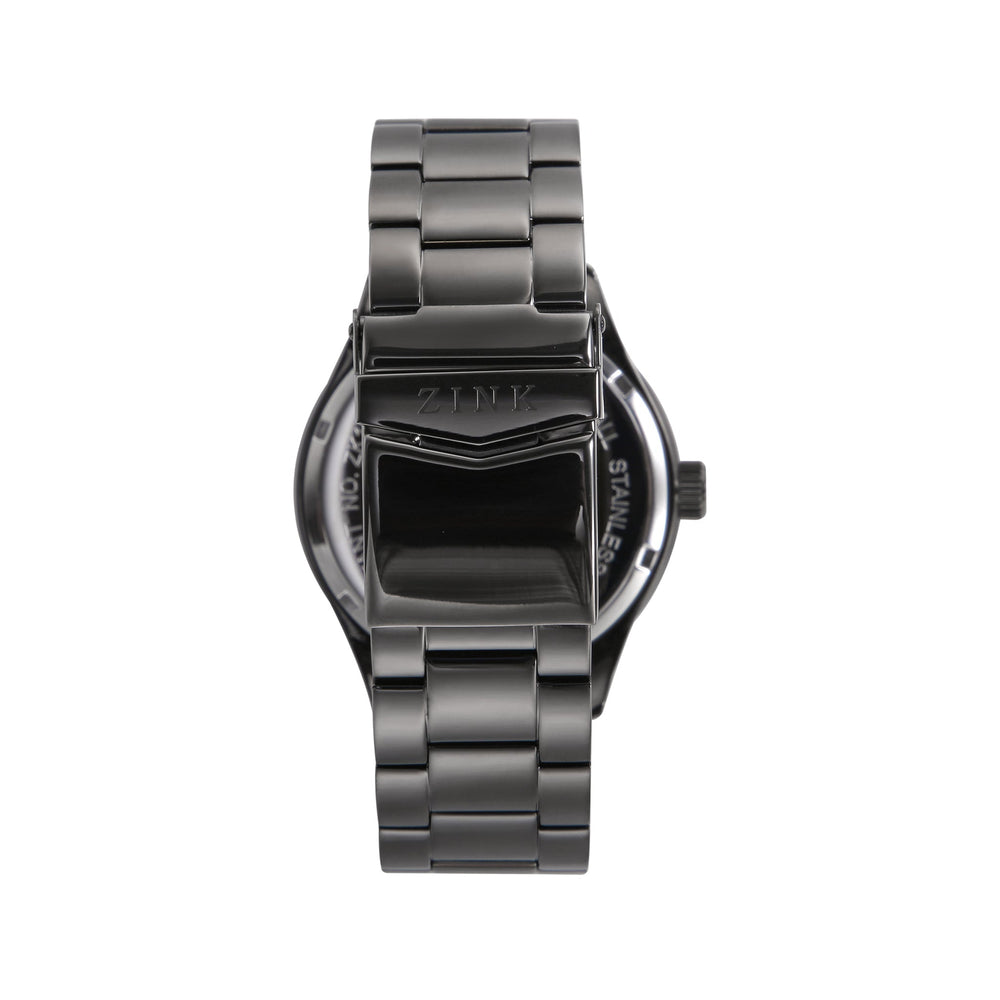 Zink Zk127g1ss-27 Modern Elegance - Black Stainless Steel Men's Watch With Striking Black Dial And Bold 44mm Case by i-watch