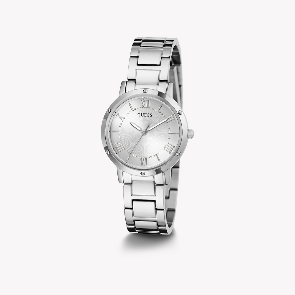 Guess Women's Silver Stainless Steel Watch, Silver Dial | Gw0404l1 by i-watch