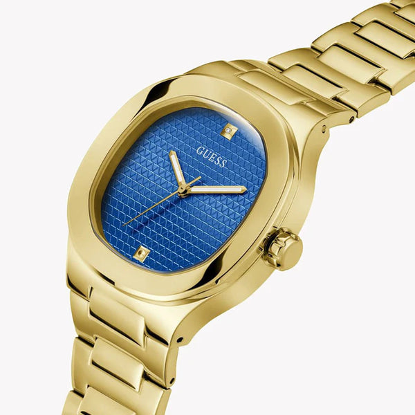 Guess Unisex Gold Watch, Blue Dial | Gw0662g2 by i-watch