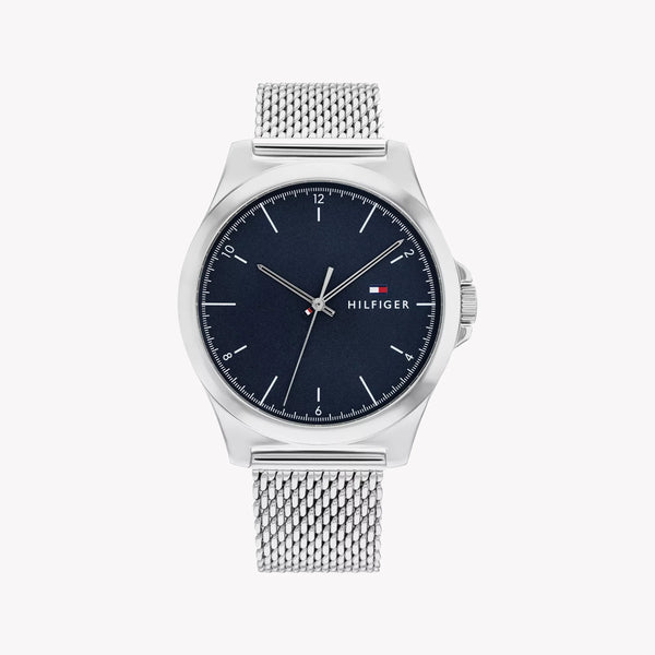 Tommy Hilfiger Men's Silver Stainless Steel, Blue Dial | 1685493 by i-watch