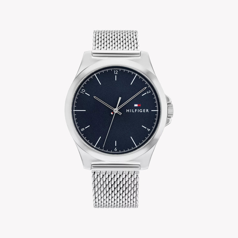 Tommy Hilfiger Men's Silver Stainless Steel, Blue Dial | 1685493 by i-watch