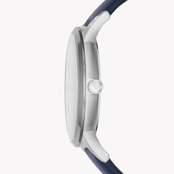 Emporio Armani Women's Silver Watch, Dark Blue Leather | Ar11119 by i-watch