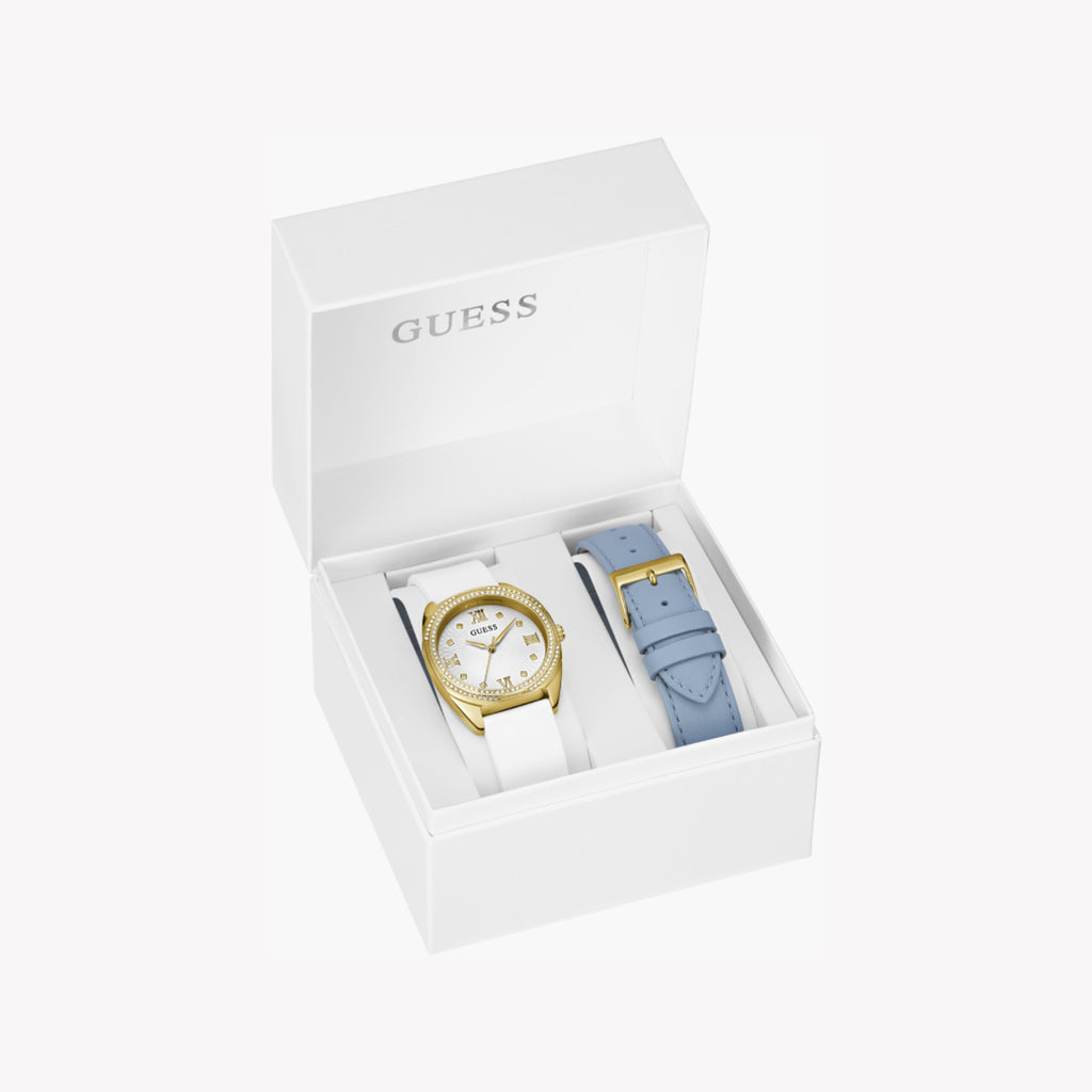 GUESS GW0691L2 - ELEGANT TIMEPIECE - RADIANT GOLD & WHITE SILICONE WOMEN'S WATCH-i-Watch-6
