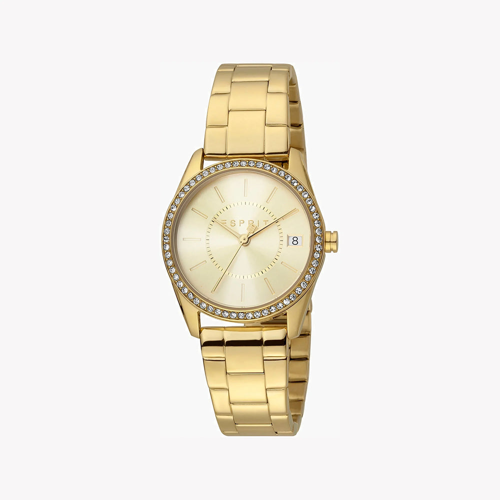 Esprit Women's Gold Stainless Steel Watch, Champagne Dial | Es1l158m0025 by i-watch