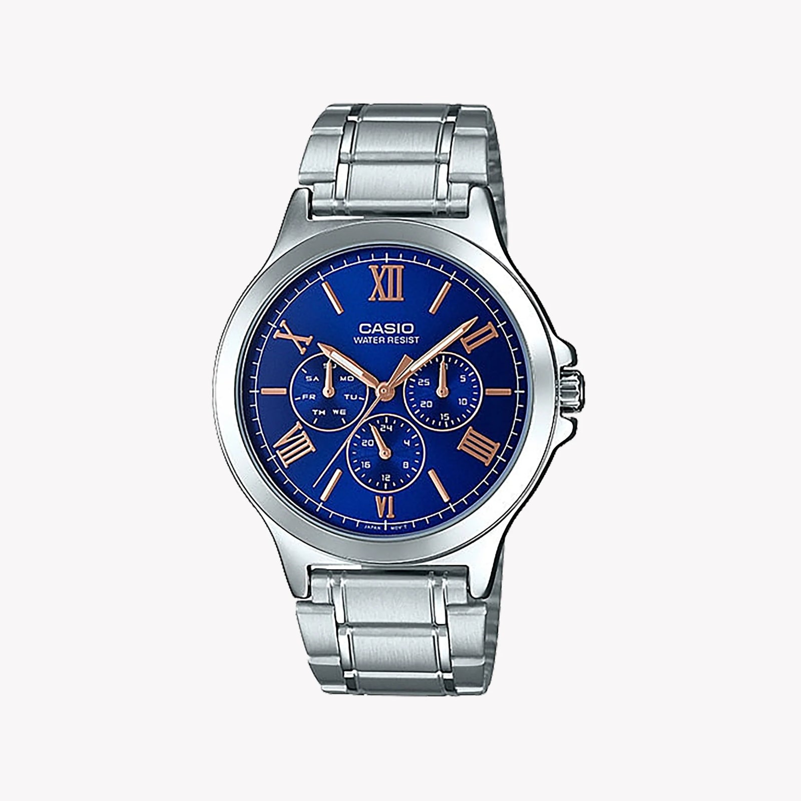Casio Men's Silver Watch, Blue Dial | Mtp-V300d-2audf by i-watch