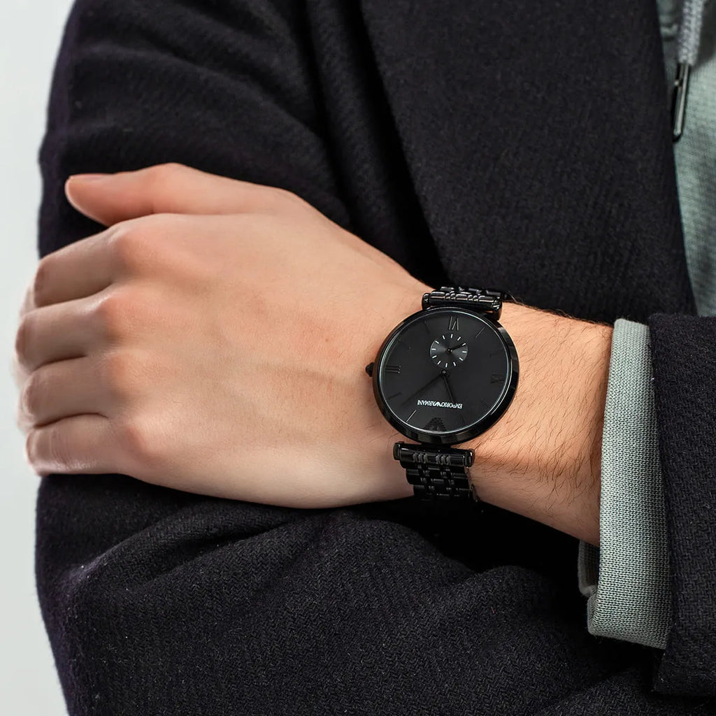 EMPORIO ARMANI AR11299 - BOLD BLACK SOPHISTICATION MEN'S WATCH WITH STAINLESS STEEL STRAP-i-Watch-4