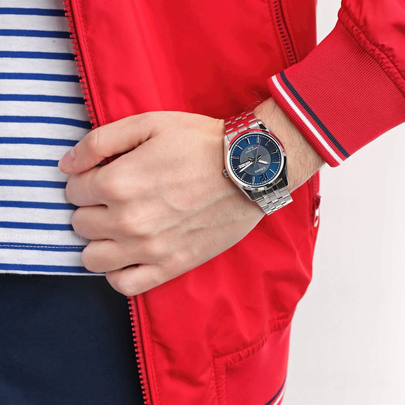 Casio Mtp-1335d-2avdf Sporty Elegance - Men's Stainless Steel Timepiece With Blue Dial by i-watch
