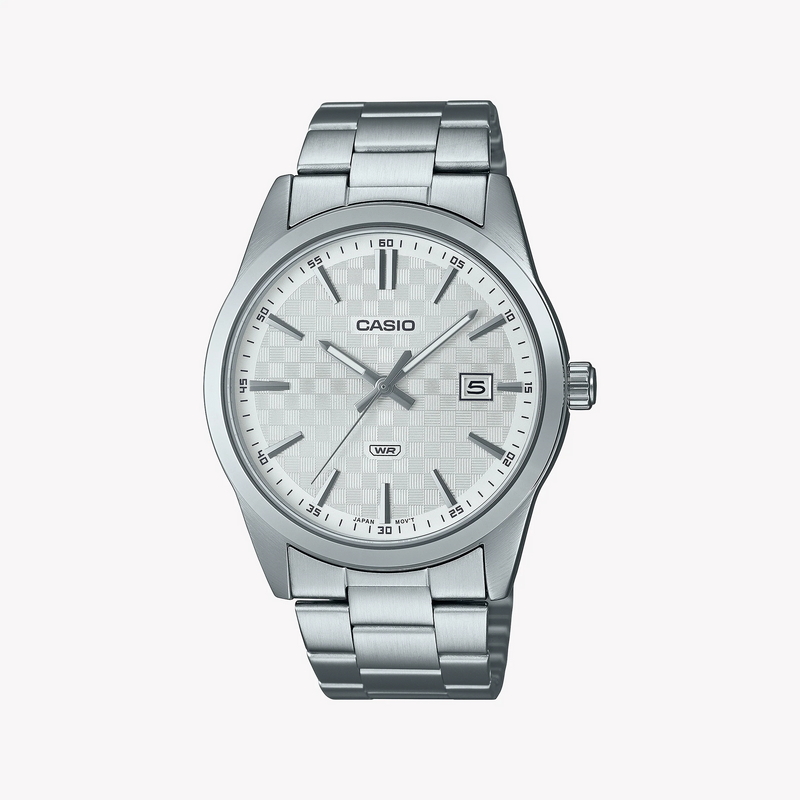 Casio Men's Silver Watch, White Dial | Mtp-Vd03d-7audf by i-watch