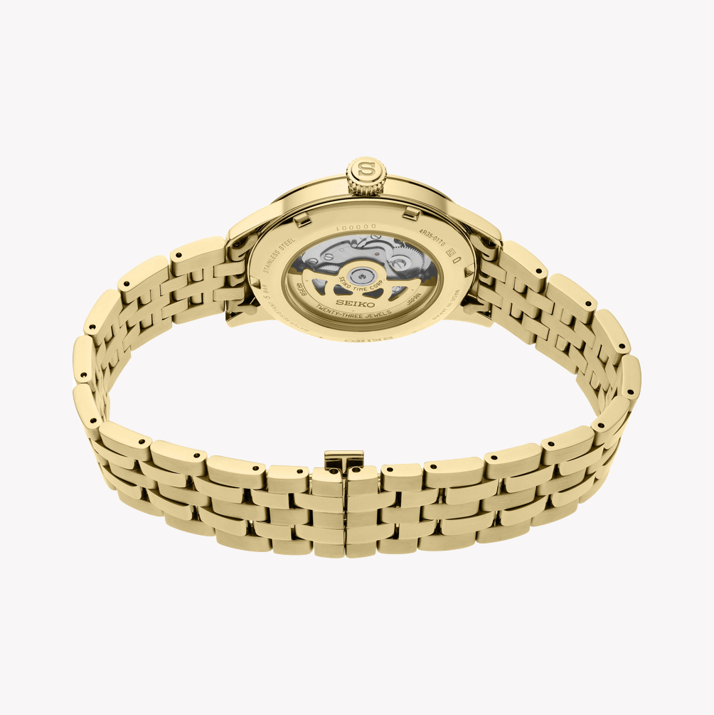 SEIKO SRPK46J1 Men's Automatic Watch - Gold & Champagne Dial-i-Watch-3