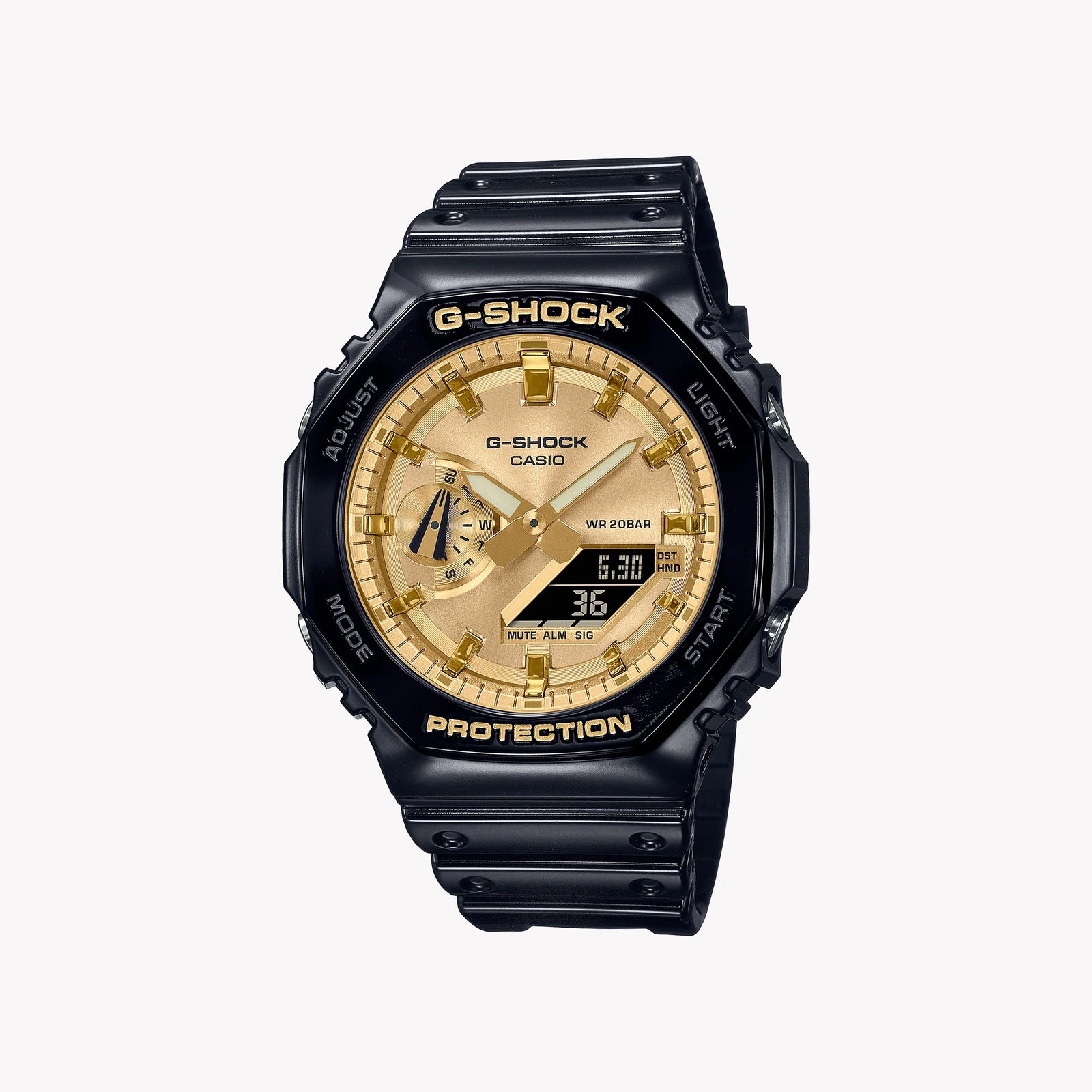 Casio G-Shock Men's Black/Gold Watch, Carbon/Resin | Ga-2100gb-1aer by i-watch