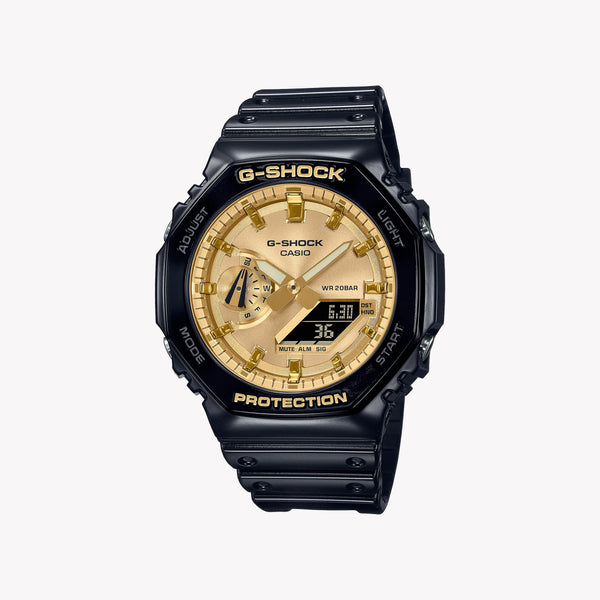 Casio G-Shock Men's Black/Gold Watch, Carbon/Resin | Ga-2100gb-1aer by i-watch