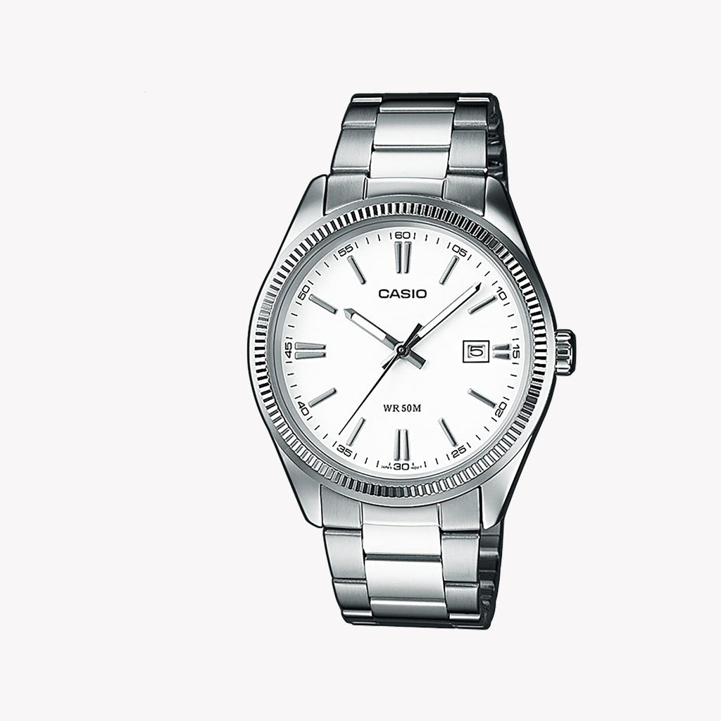 CASIO MTP-1302PD-7A1VDF - TIMELESS ELEGANCE MEN'S WATCH WITH STAINLESS STEEL BRACELET AND WHITE DIAL