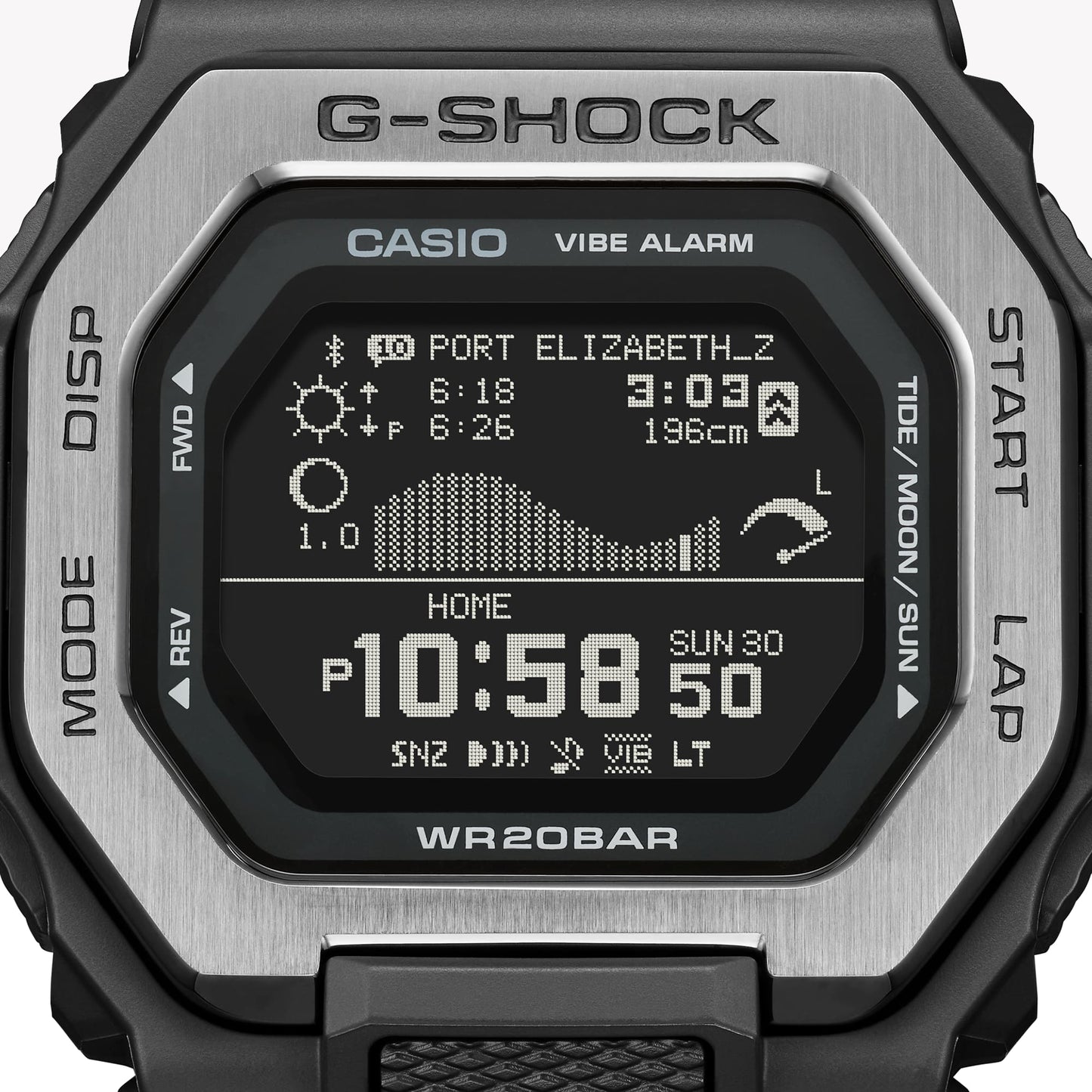 CASIO G-SHOCK GBX-100TT-8 G-LIDE GRAY - Surf Tide Graph Unisex Watch