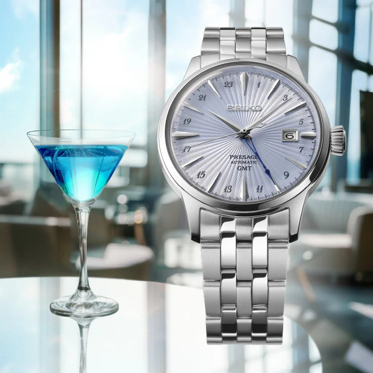 Seiko Men's Silver Stainless Steel Watch, Light Blue Dial | Ssk037j1 by i-watch