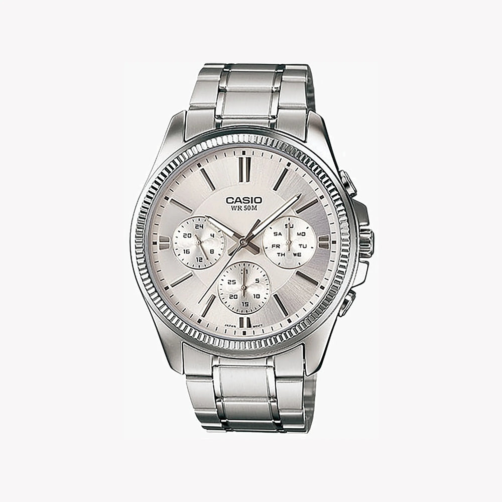 Casio Men's Silver Stainless Steel Watch, Elegant Design | Mtp-1375d-7avdf by i-watch