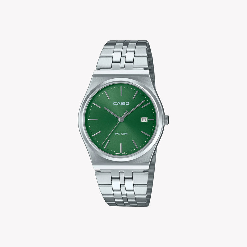 Casio Men's Stainless Steel Watch, Green Dial | Mtp-B145d-3av by i-watch