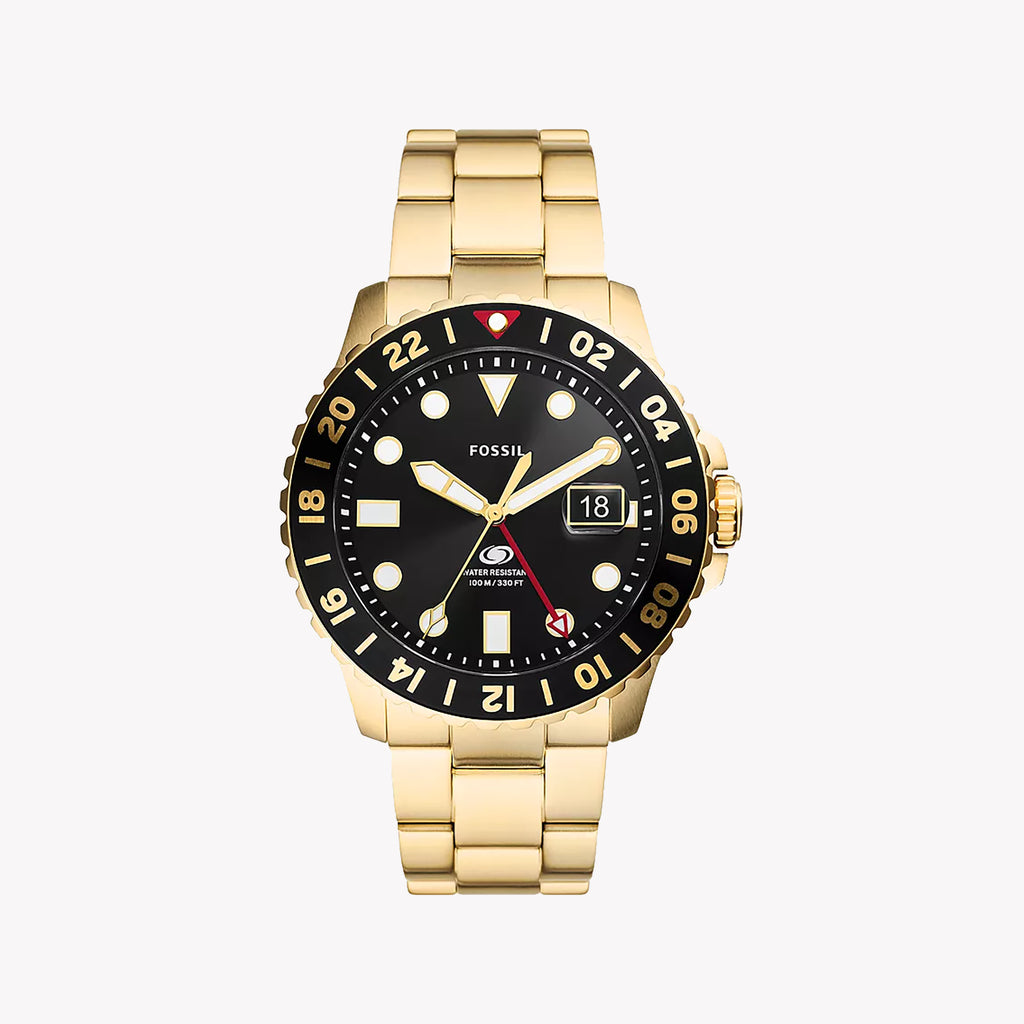 FOSSIL BLUE GMT GOLD FS5990 - TIMELESS ELEGANCE FOR THE MODERN MAN