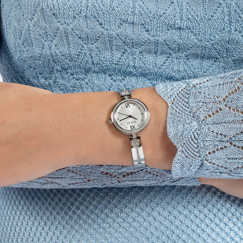 Guess Women's Silver Stainless Steel Watch, White Dial | Gw0655l1 by i-watch