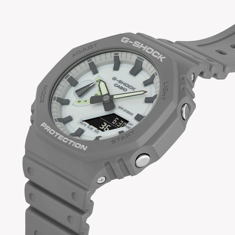 Casio Men's Grey Carbon & Resin Watch, White Dial | Ga-2100hd-8aer by i-watch