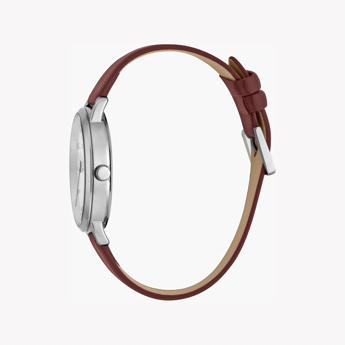 ESPRIT Women's Watch with Silver Stainless Steel Case and Brown Leather Band