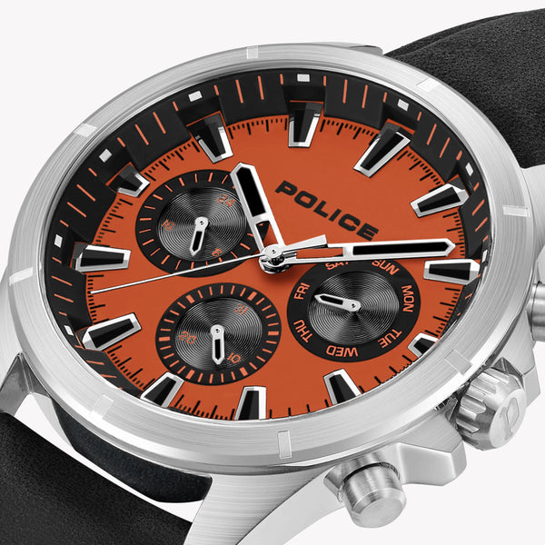 Police Men's Silver Watch, Orange Dial | Pewjf0005804 by i-watch