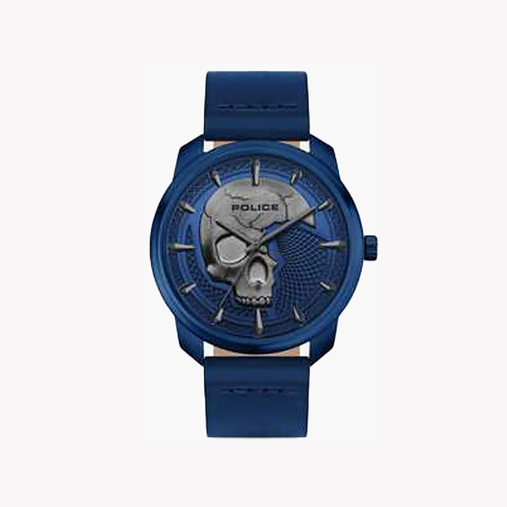 Police Men's Blue Leather Watch, Stainless Steel Case | Pl-15714jsbl_03b by i-watch